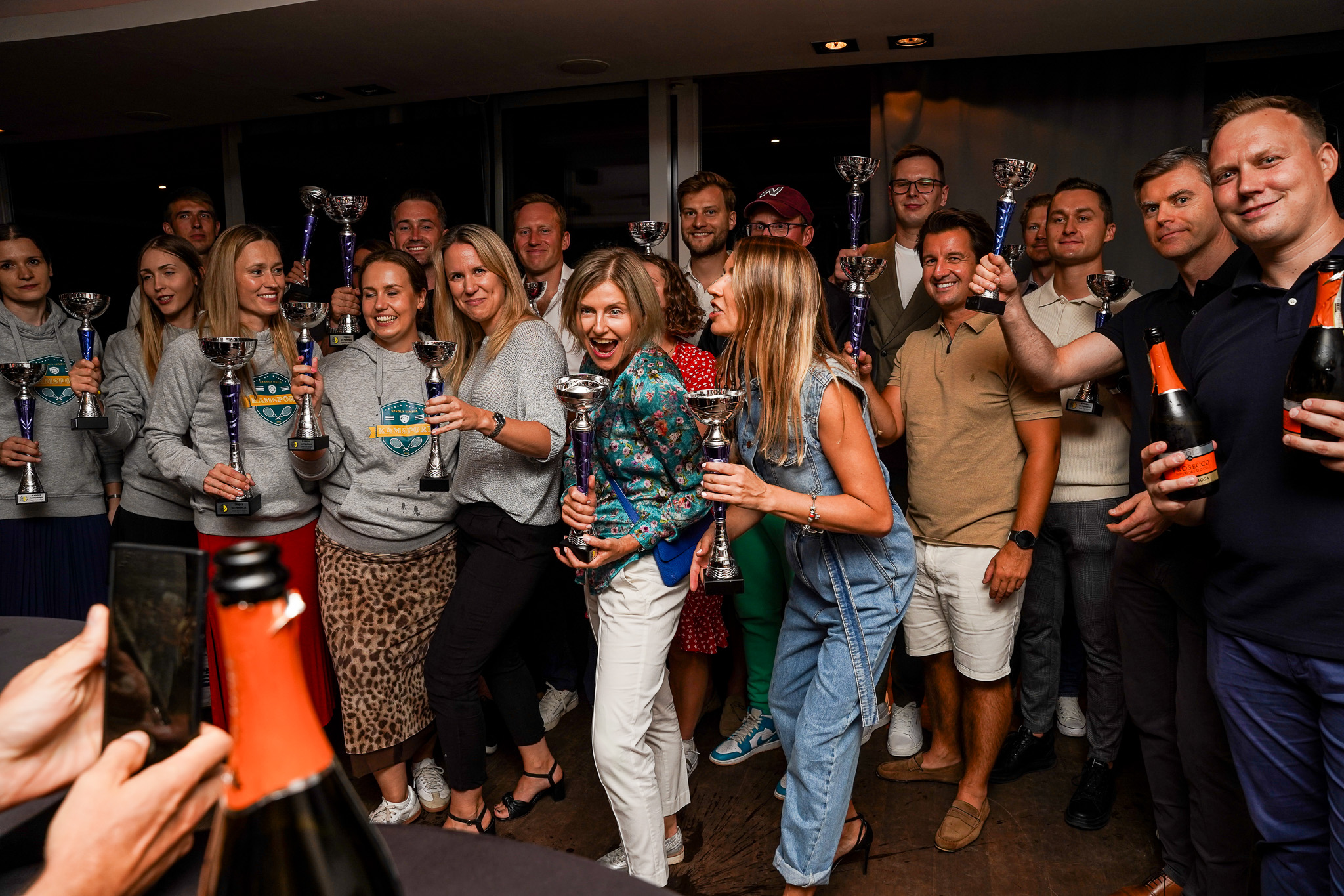 TSL Finals party with trophies